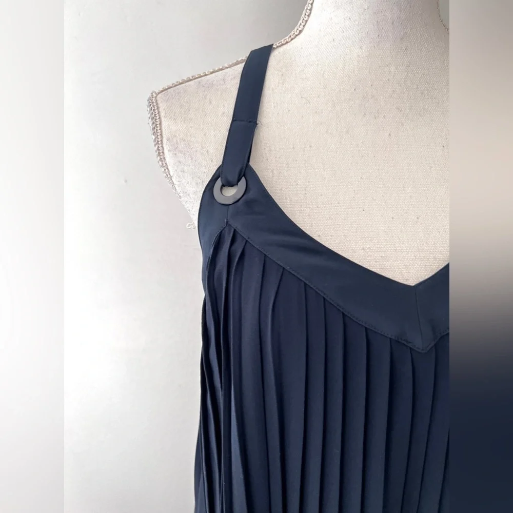 Michael Kors navy pleated maxi dress size small